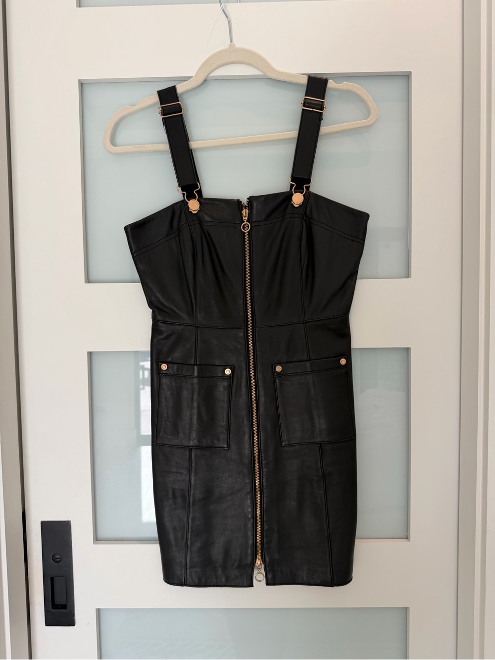 Alice McCall Black 100% Leather Cherry Baby Zip-Front Mini Dress